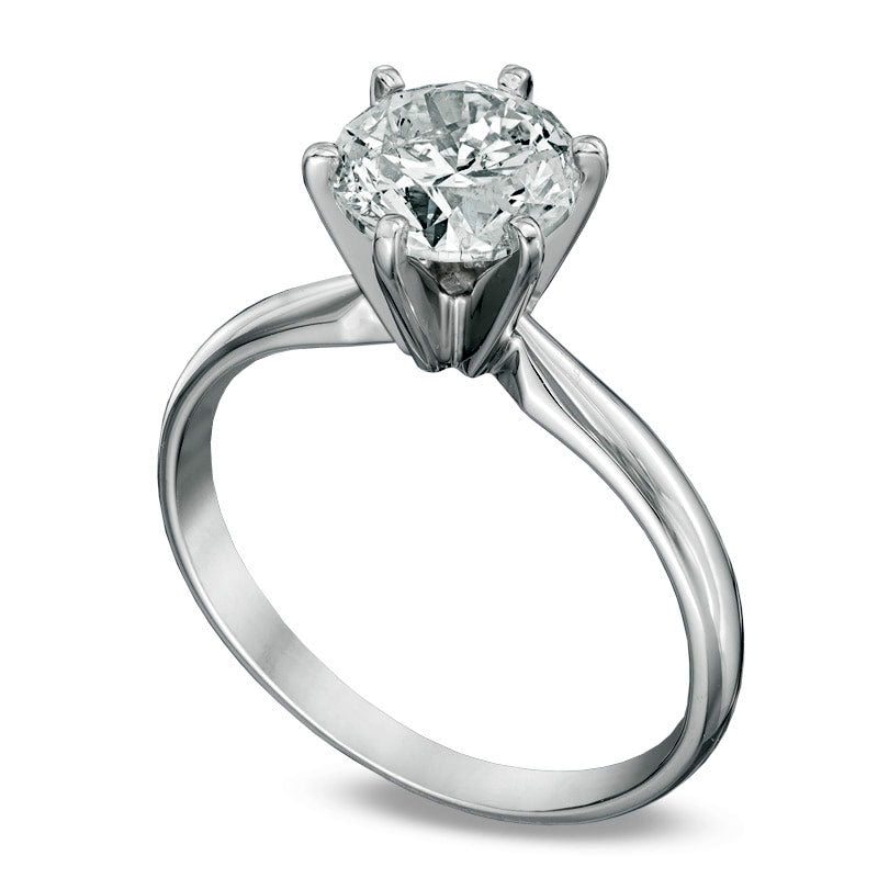 Image of ID 1 150 CT Certified Natural Clarity Enhanced Diamond Solitaire Engagement Ring in Solid 14K White Gold (I/I2)