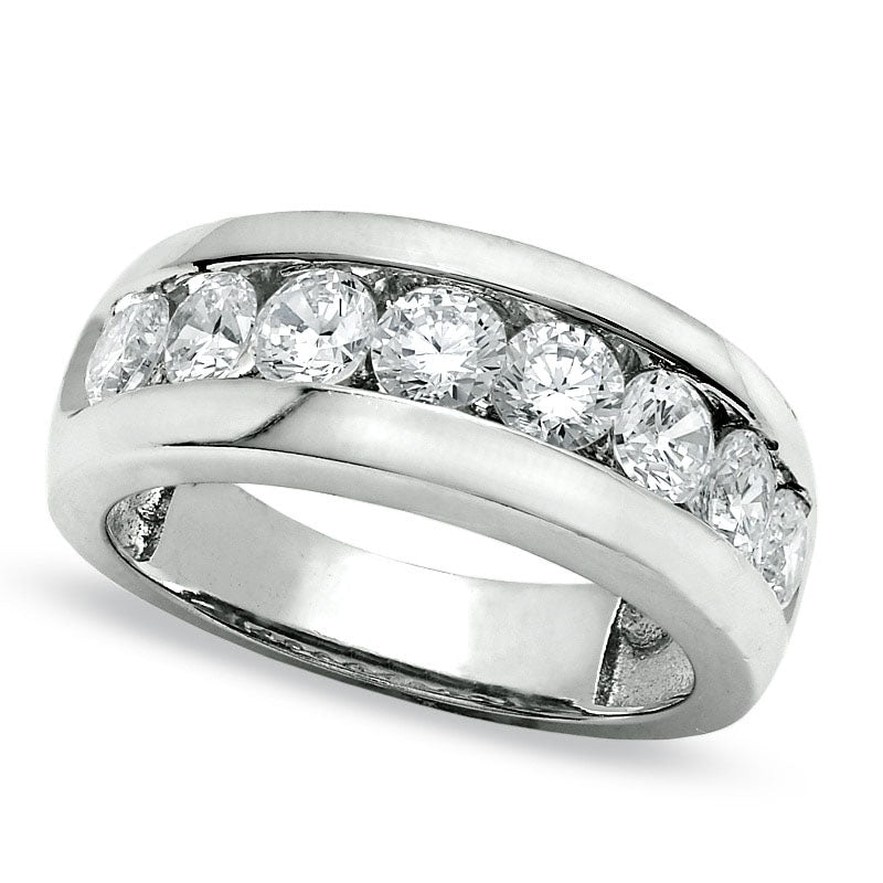 Image of ID 1 150 CT TW Natural Diamond Eight Stone Anniversary Band in Solid 14K White Gold