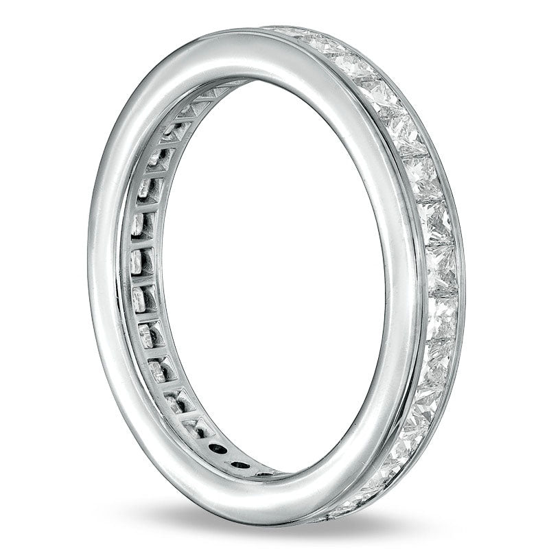 Image of ID 1 150 CT TW Princess-Cut Natural Diamond Eternity Wedding Band in Solid 18K White Gold (G/SI2)