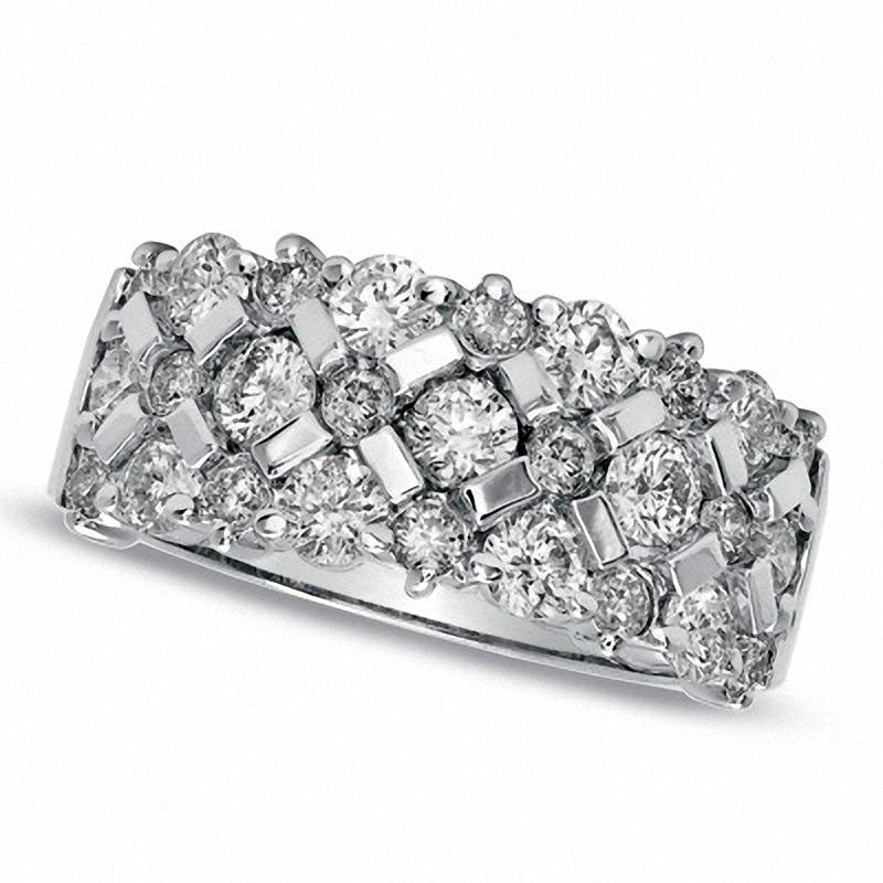 Image of ID 1 163 CT TW Natural Diamond X Anniversary Band in Solid 14K White Gold