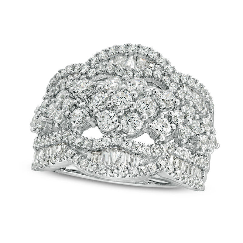 Image of ID 1 188 CT TW Composite Natural Diamond Intertwined Ring in Solid 10K White Gold
