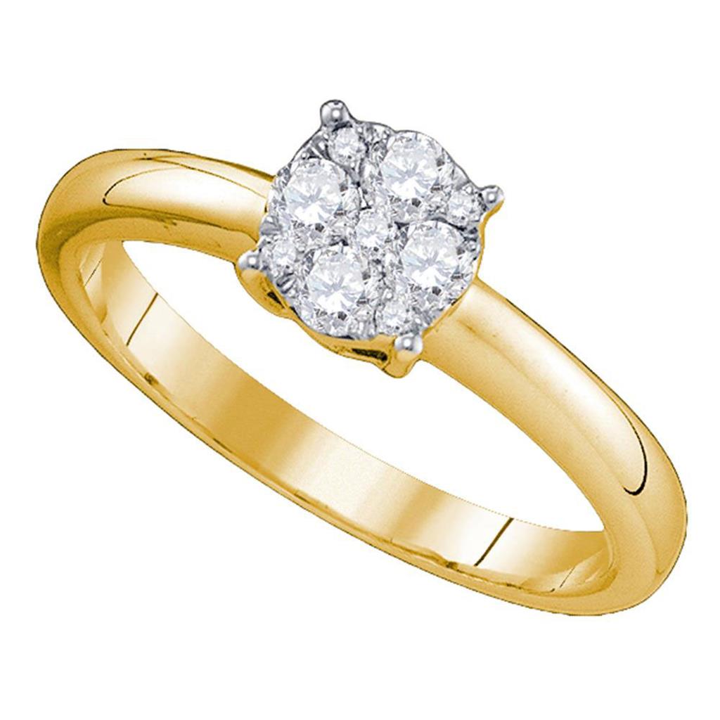 Image of ID 1 18k Yellow Gold Diamond Bridal Engagement Ring 3/4 Cttw