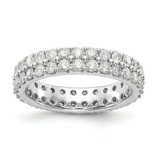 Image of ID 1 2 Ct REAL Diamond Double Eternity Anniversary Wedding Band Ring 14k White Gold