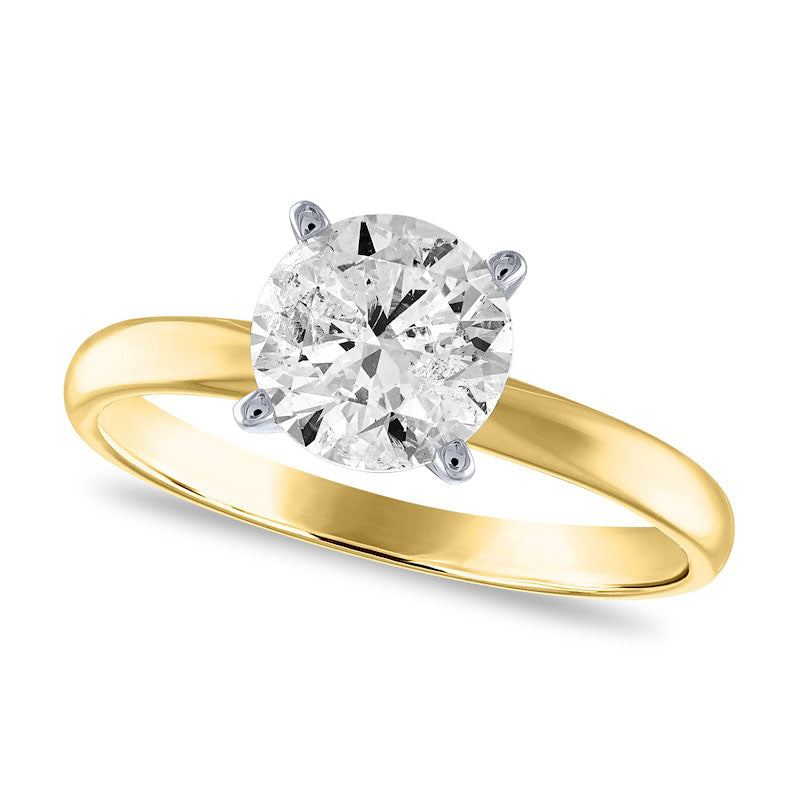 Image of ID 1 20 CT Certified Natural Clarity Enhanced Diamond Solitaire Engagement Ring in Solid 14K Gold (I/I2)