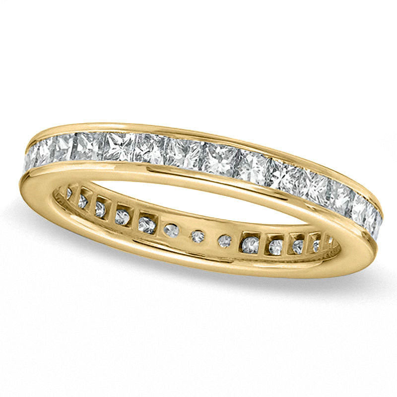 Image of ID 1 20 CT TW Certified Princess-Cut Natural Diamond Eternity Wedding Band in Solid 18K Gold (G/SI2)