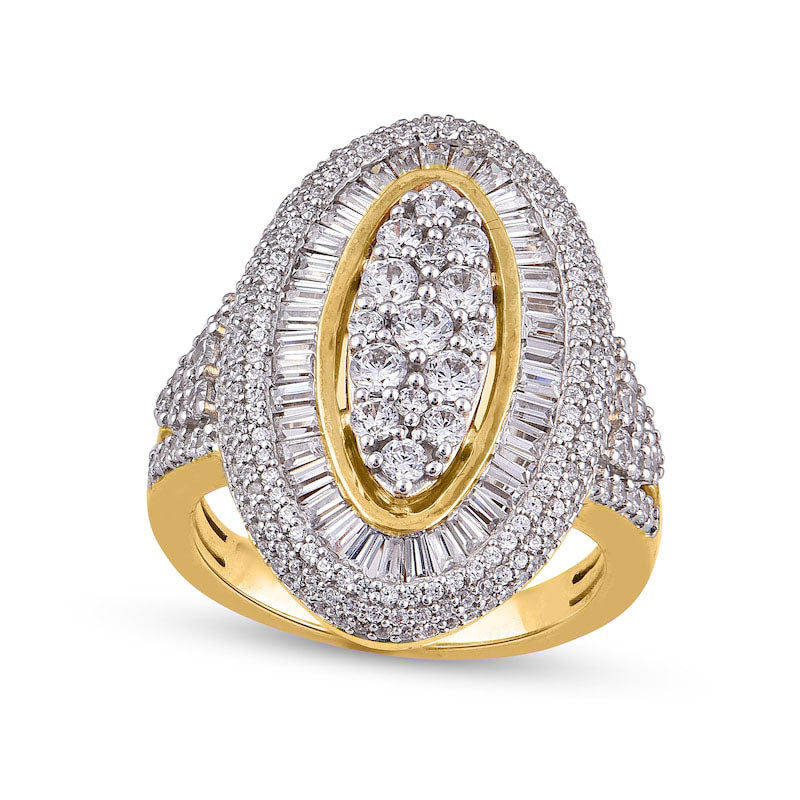 Image of ID 1 20 CT TW Composite Marquise-Shaped Natural Diamond Ring in Solid 10K Yellow Gold