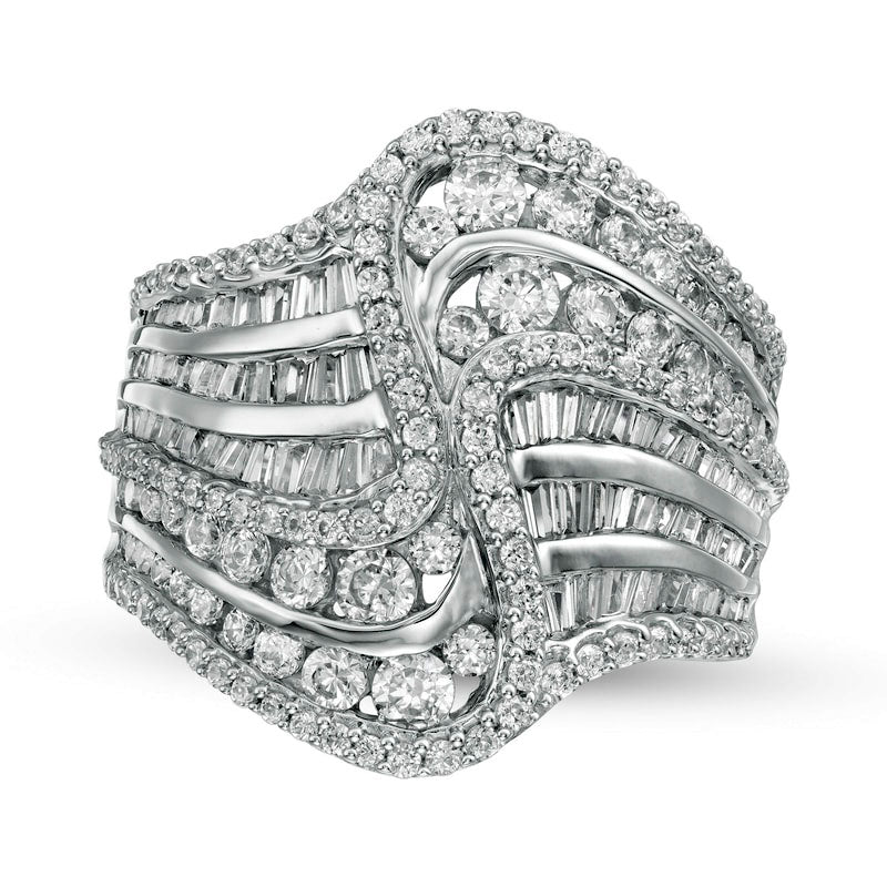 Image of ID 1 20 CT TW Composite Natural Diamond Wave Ring in Solid 10K White Gold