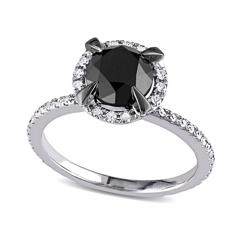 Image of ID 1 20 CT TW Enhanced Black and White Natural Clarity Enhanced Diamond Solitaire Ring in Solid 10K White Gold