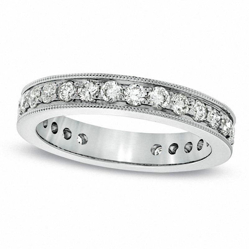 Image of ID 1 20 CT TW Natural Diamond Antique Vintage-Style Eternity Wedding Band in Solid 14K White Gold