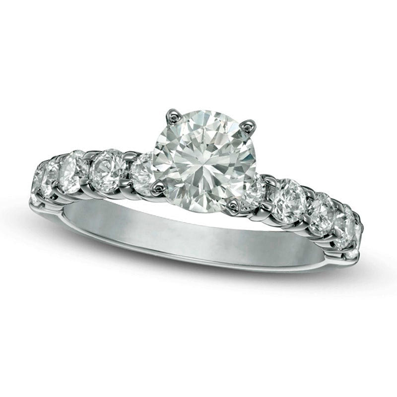 Image of ID 1 20 CT TW Natural Diamond Engagement Ring in Solid 14K White Gold