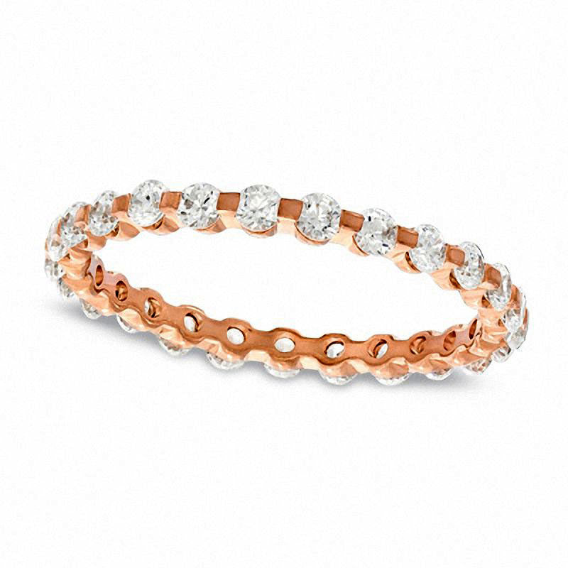 Image of ID 1 20 CT TW Natural Diamond Eternity Wedding Band in Solid 14K Rose Gold