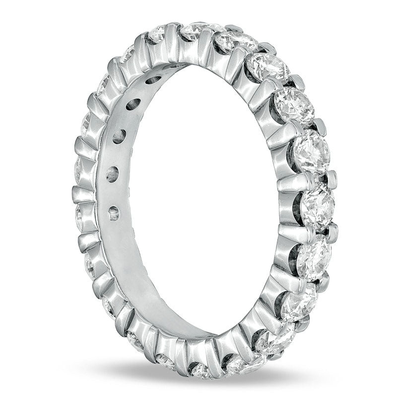Image of ID 1 20 CT TW Natural Diamond Eternity Wedding Band in Solid 18K White Gold (G/SI2)