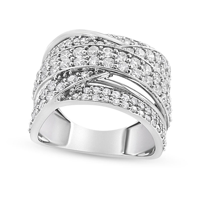 Image of ID 1 20 CT TW Natural Diamond Layered Orbit Ring in Sterling Silver