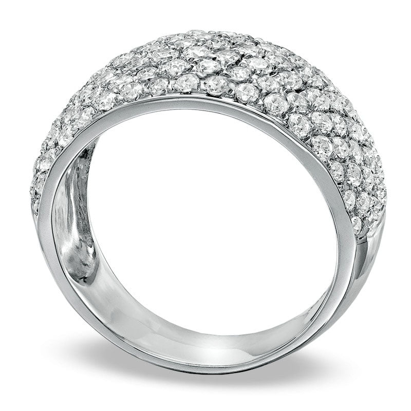 Image of ID 1 20 CT TW Natural Diamond Multi-Row Band in Solid 10K White Gold