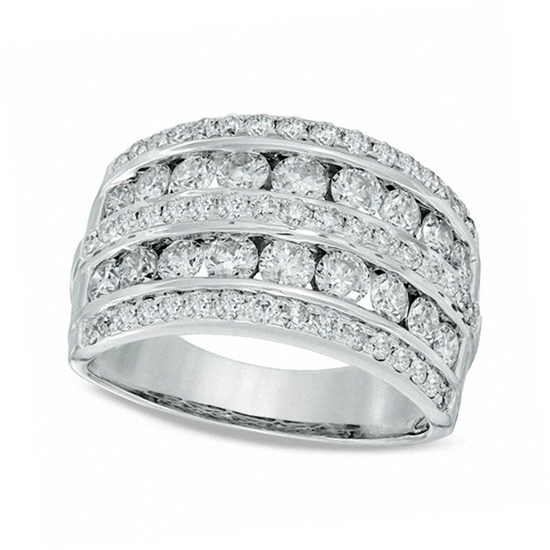 Image of ID 1 20 CT TW Natural Diamond Multi-Row Band in Solid 14K White Gold