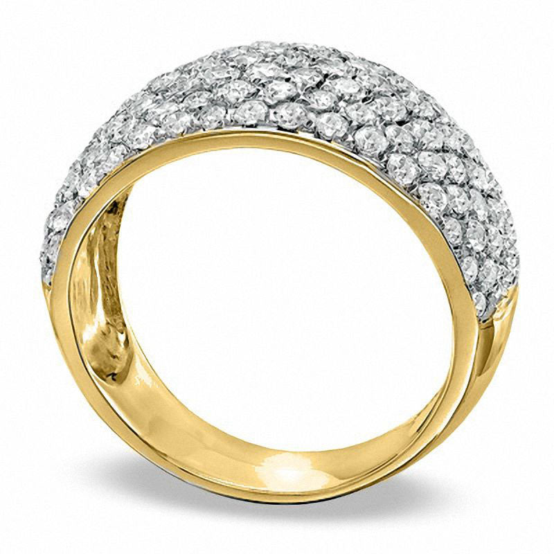 Image of ID 1 20 CT TW Natural Diamond Seven Row Band in Solid 10K Yellow Gold