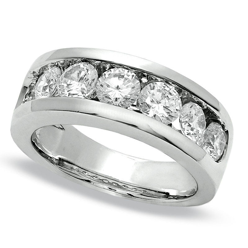 Image of ID 1 20 CT TW Natural Diamond Seven Stone Anniversary Band in Solid 14K White Gold