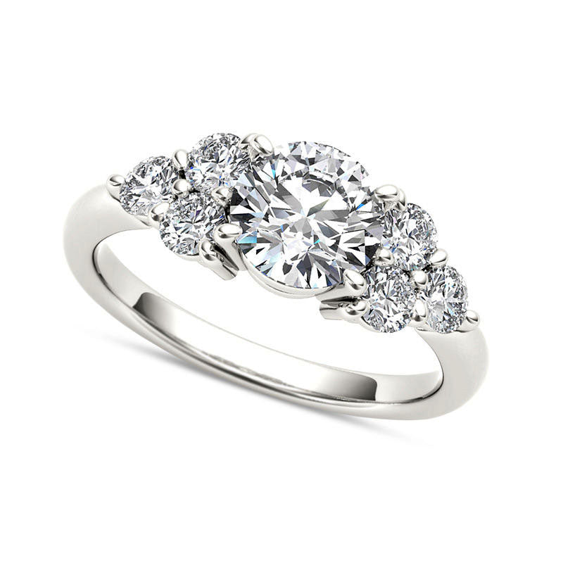 Image of ID 1 20 CT TW Natural Diamond Tri-Sides Engagement Ring in Solid 14K White Gold