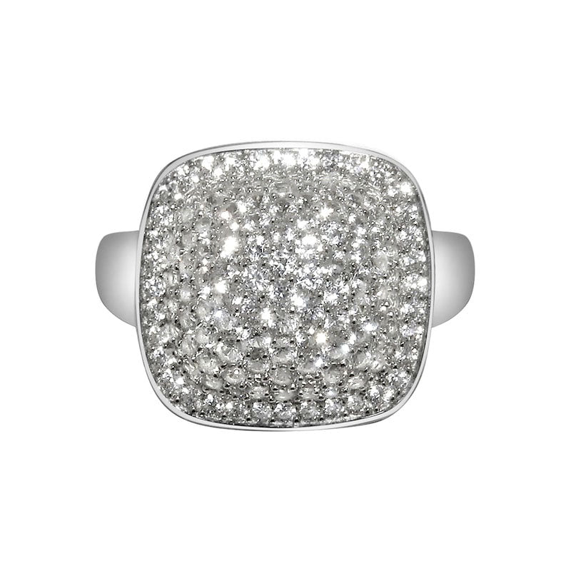 Image of ID 1 2330 CT TW Composite Cushion Natural Diamond Ring in Solid 10K White Gold