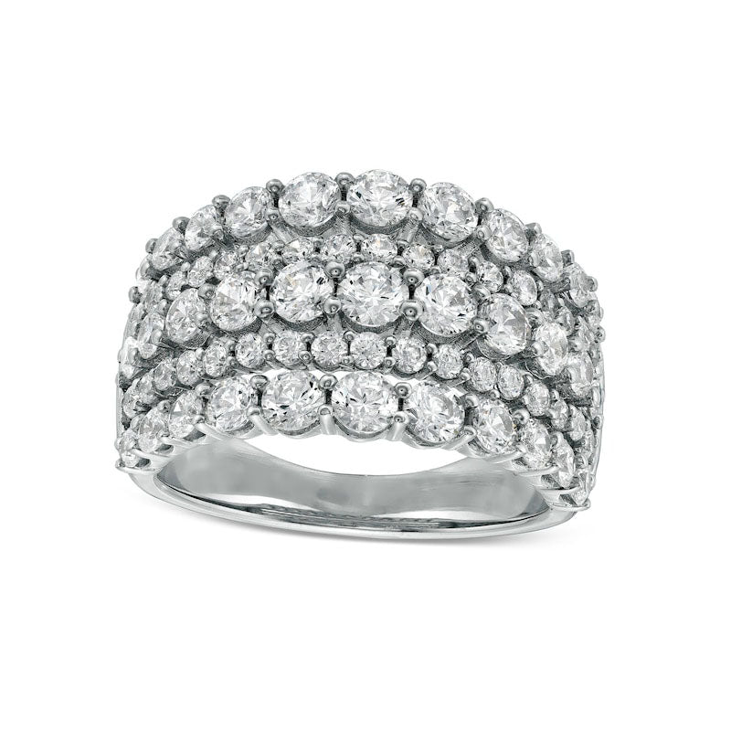 Image of ID 1 25 CT TW Certified Lab-Created Diamond Multi-Row Ring in Solid 14K White Gold (F/SI2)