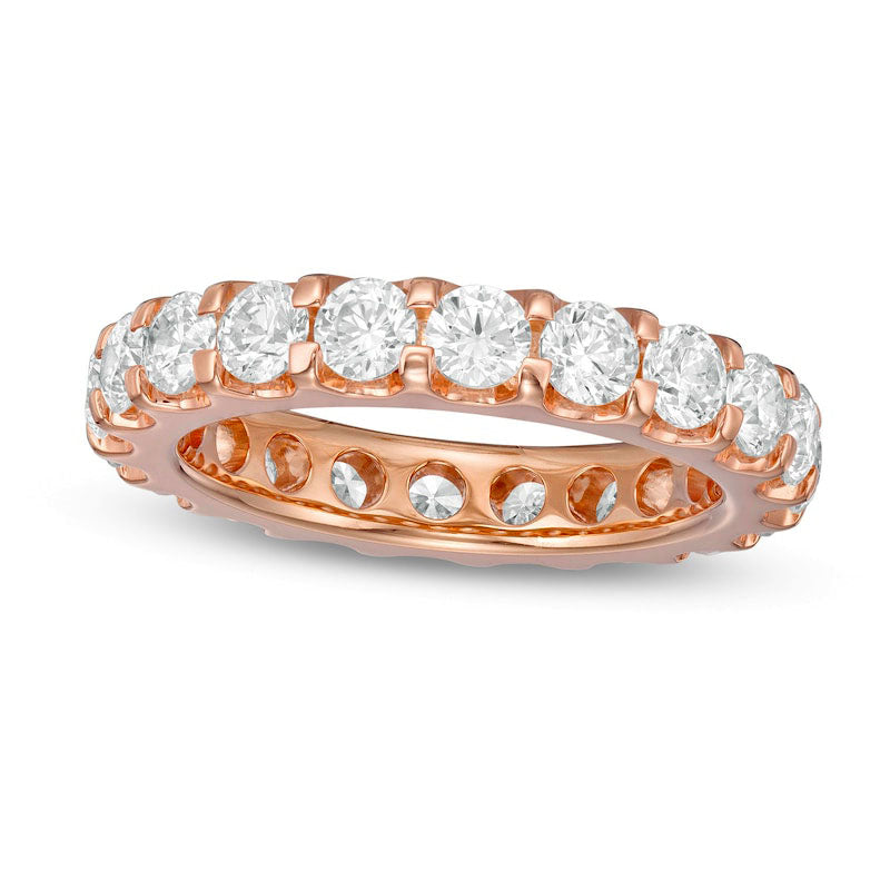 Image of ID 1 25 CT TW Natural Diamond Eternity Wedding Band in Solid 14K Rose Gold