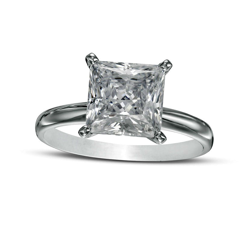 Image of ID 1 30 CT Certified Princess-Cut Lab-Created Diamond Solitaire Engagement Ring in Solid 14K White Gold (F/VS2)