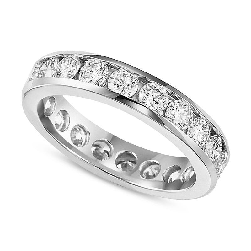 Image of ID 1 30 CT TW Natural Diamond Eternity Channel Set Wedding Band in Solid 14K White Gold