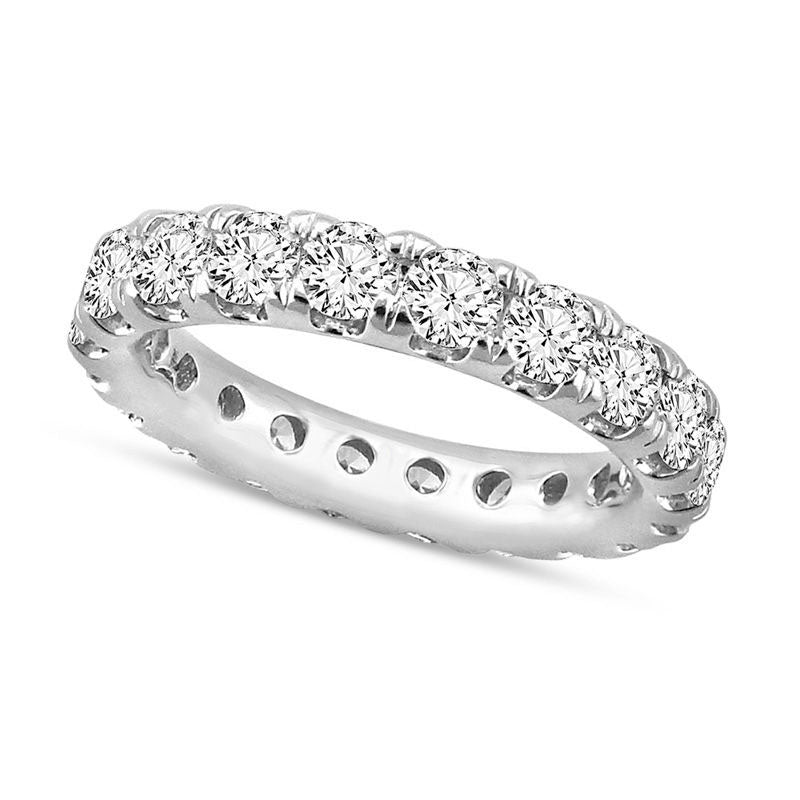Image of ID 1 30 CT TW Natural Diamond Eternity Wedding Band in Solid 14K White Gold