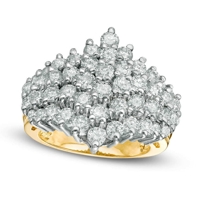 Image of ID 1 30 CT TW Natural Diamond Pyramid Composite Ring in Solid 14K Gold