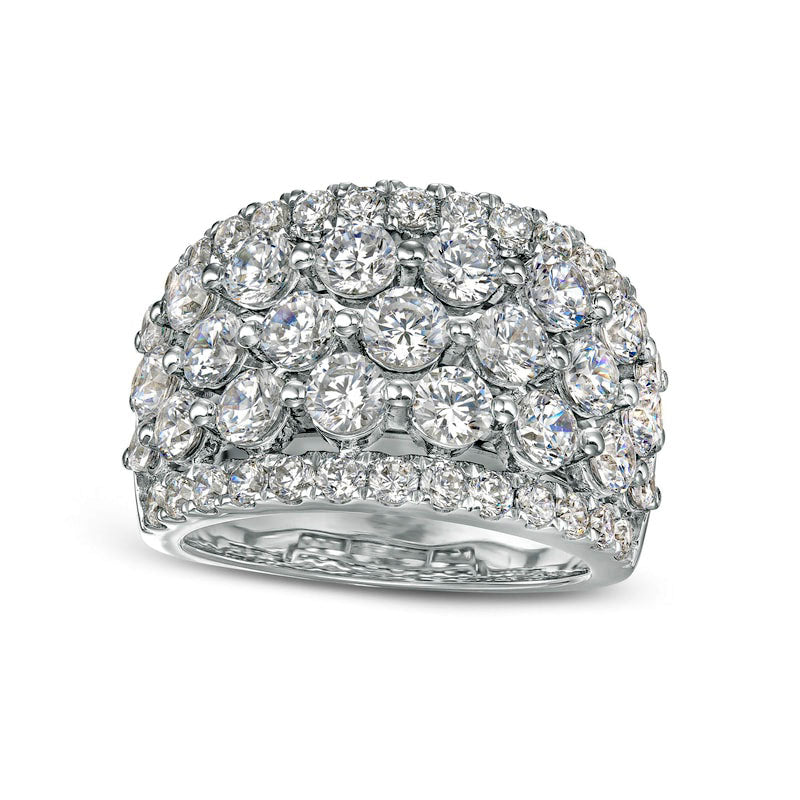 Image of ID 1 4 CT TW Certified Lab-Created Diamond Multi-Row Ring in Solid 14K White Gold (F/SI2)