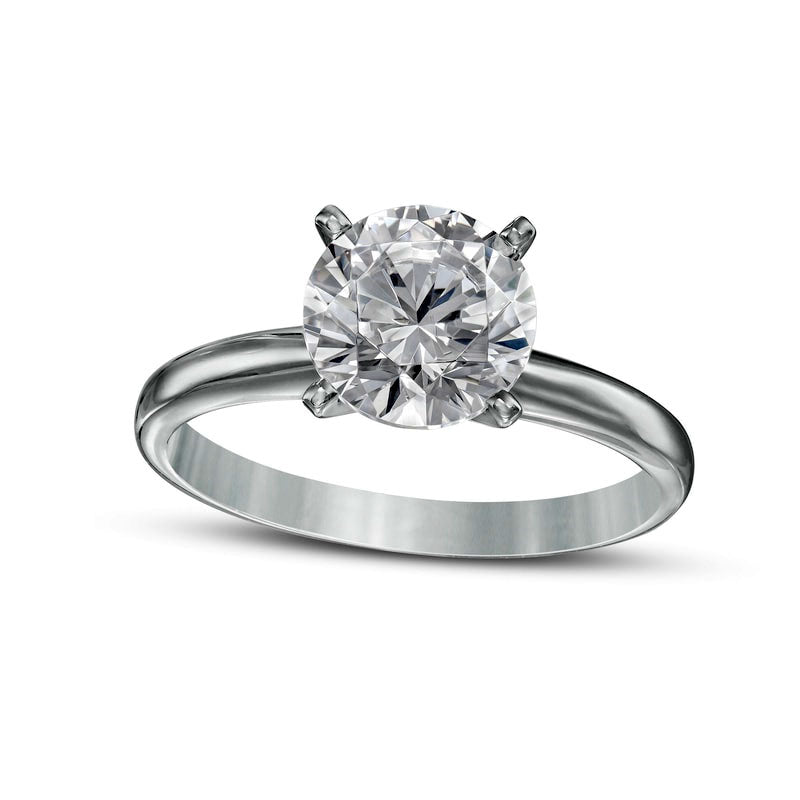 Image of ID 1 Certified 15 CT Natural Clarity Enhanced Diamond Solitaire Engagement Ring in Solid 14K White Gold (I/SI2)