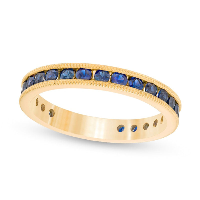 Image of ID 1 Certified Blue Sapphire Eternity Band in Solid 14K Gold