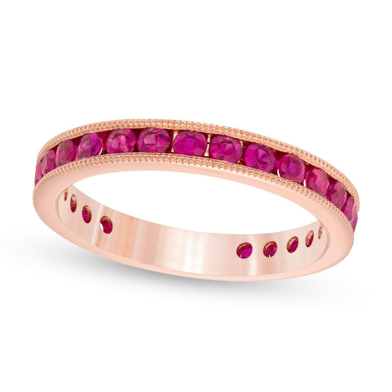 Image of ID 1 Certified Ruby Eternity Band in Solid 14K Rose Gold