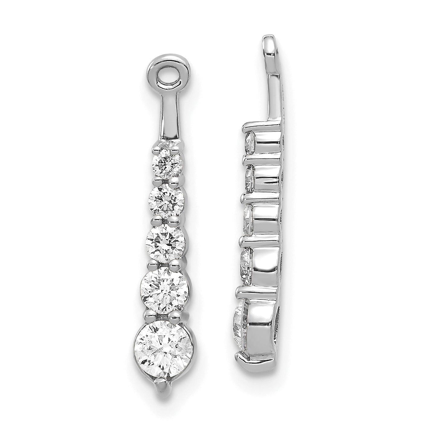 Image of ID 1 Five Stones Journey Dangle Natural Diamond Earring Jacket in 14K White Gold