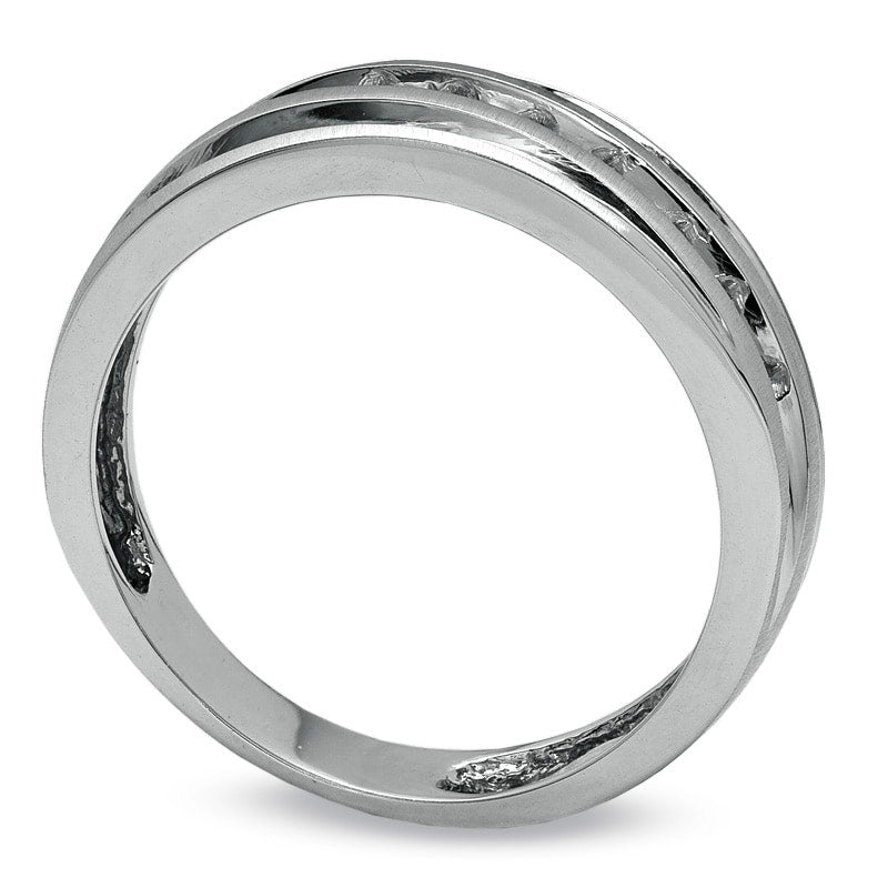 Image of ID 1 Ladies' 013 CT TW Natural Diamond Wedding Band in Solid 14K White Gold