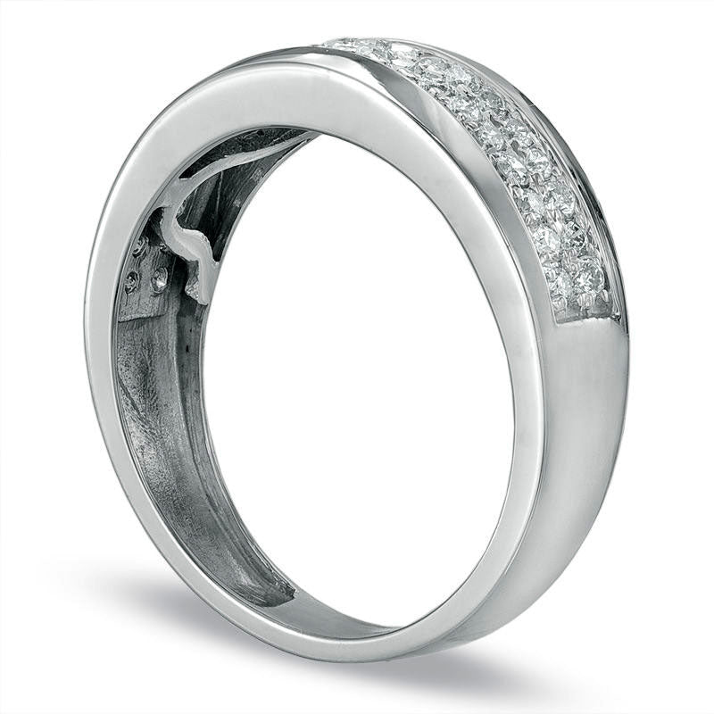 Image of ID 1 Ladies' 038 CT TW Natural Diamond Wedding Band in Solid 10K White Gold