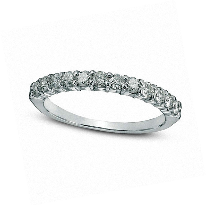 Image of ID 1 Ladies' 050 CT TW Certified Natural Diamond Band in Solid 14K White Gold (I/SI2)