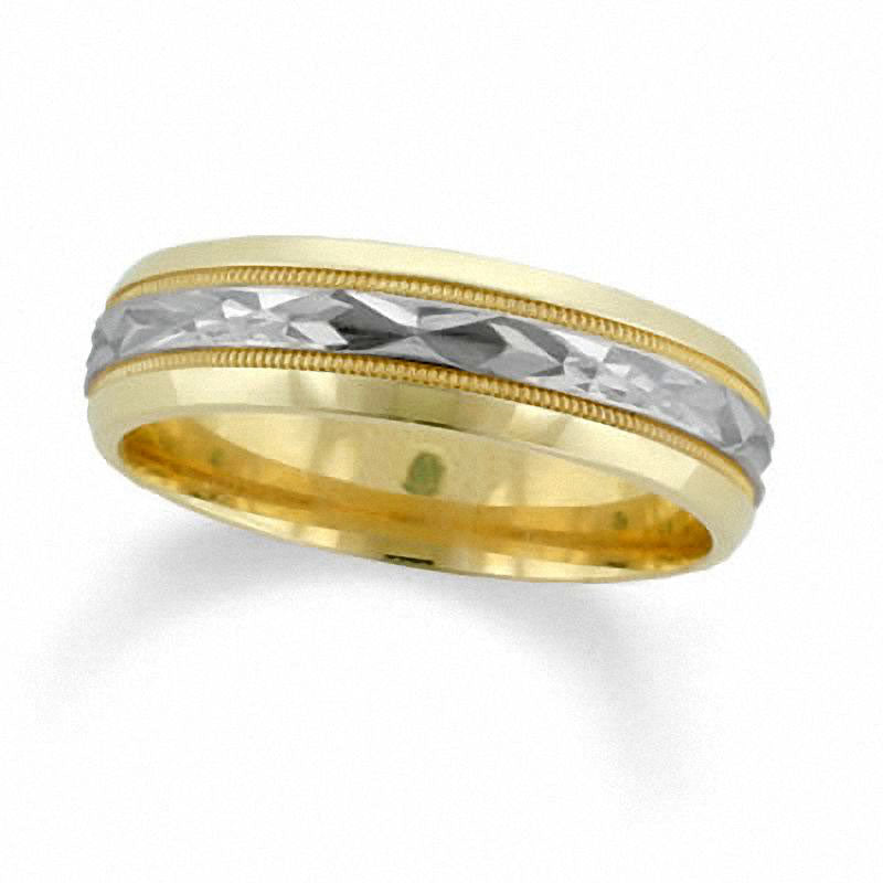 Image of ID 1 Ladies' Solid 14K Two-Tone Gold 60mm Wedding Band