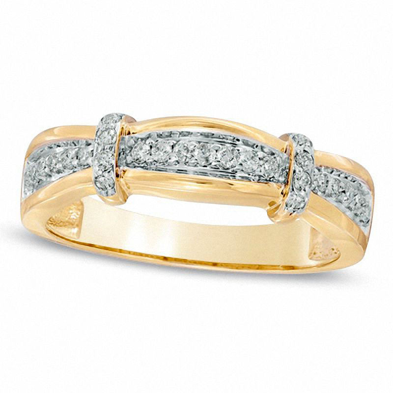 Image of ID 1 Men's 025 CT TW Natural Diamond Collar Wedding Band in Solid 10K Yellow Gold