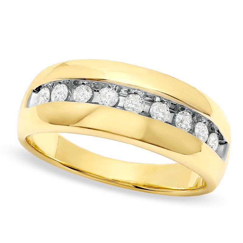 Image of ID 1 Men's 050 CT TW Natural Diamond Band in Solid 14K Gold