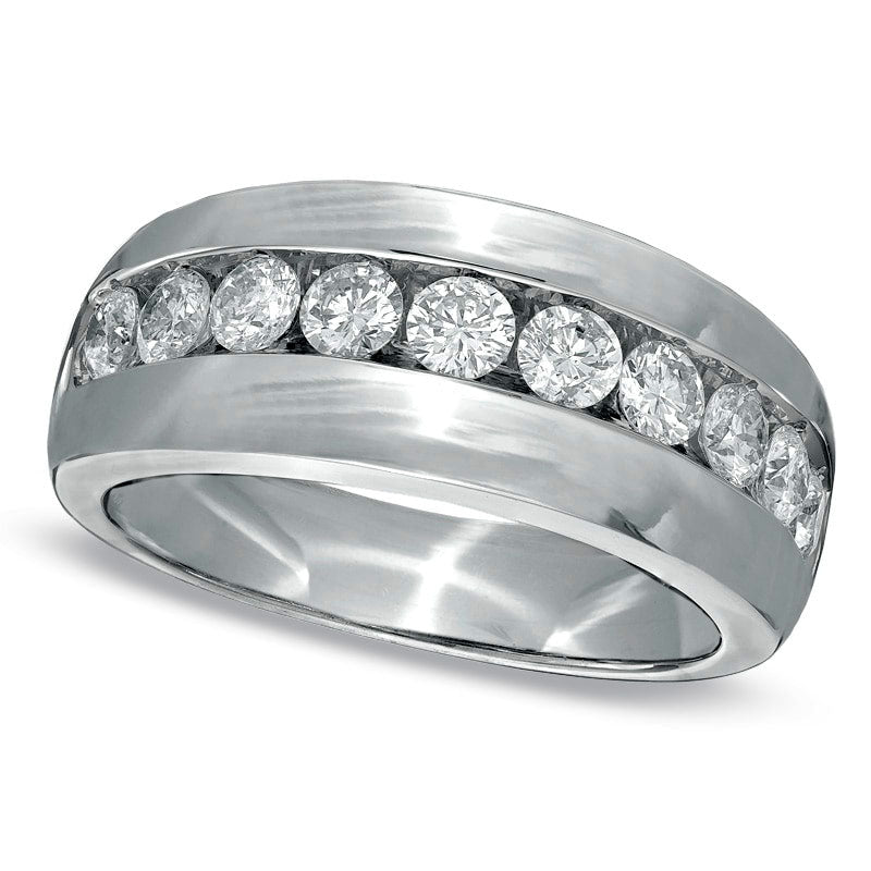 Image of ID 1 Men's 150 CT TW Natural Diamond Band in Solid 14K White Gold