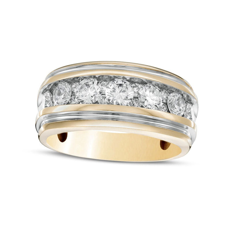 Image of ID 1 Men's 20 CT TW Natural Diamond Wedding Band in Solid 10K Yellow Gold