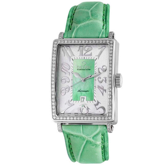 Image of ID 1 Original Gevril Glamour Automatic Green Dial Ladies Watch 6206NL