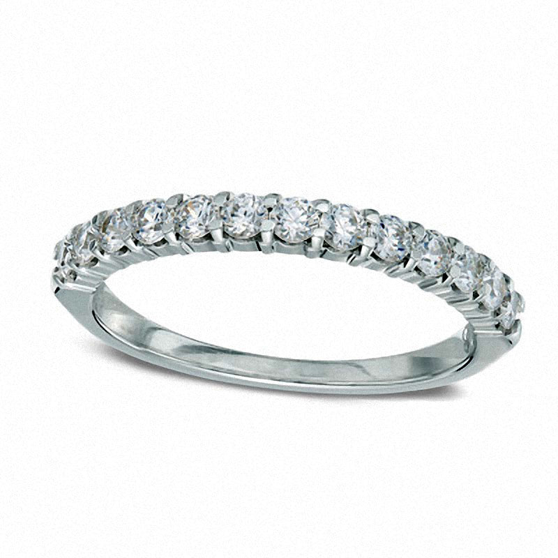 Image of ID 1 Previously Owned - 050 CT TW Natural Diamond Band in Solid 14K White Gold (I/SI2)