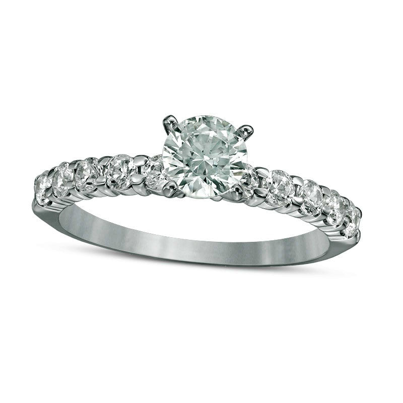 Image of ID 1 Previously Owned - 10 CT TW Natural Diamond Engagement Ring in Solid 14K White Gold