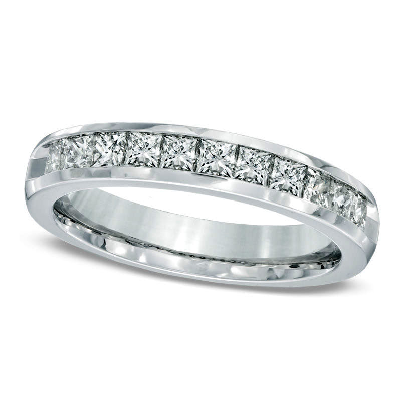 Image of ID 1 Previously Owned - 10 CT TW Princess-Cut Natural Diamond Wedding Band in Solid 14K White Gold