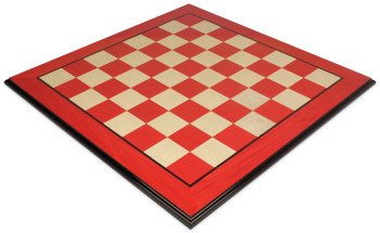 Image of ID 1086719853 Red & Erable Molded Edge High Gloss Chess Board - 275" Squares