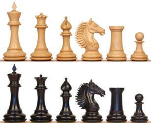 Image of ID 1189666435 Copenhagen Staunton Chess Set with Ebony & Boxwood Pieces - 45" King