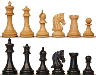 Image of ID 1239632482 Imperial Series Staunton Chess Set with Ebony & Boxwood Pieces - 375" King