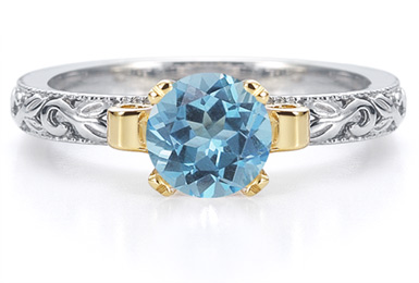 Image of ID 1247851129 1 Carat Art Deco Blue Topaz Engagement Ring